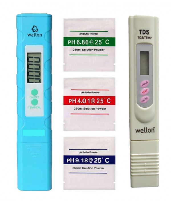 WELLON High Quality Water Tester TDS Meter + Blue pH Meter